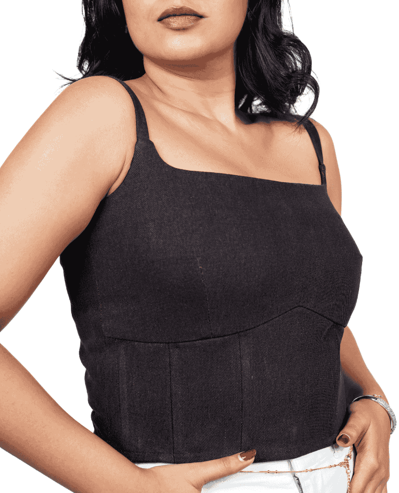 Mocha Corset by VANI in dark brown, view 4